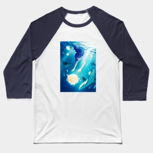 girl and moon Baseball T-Shirt